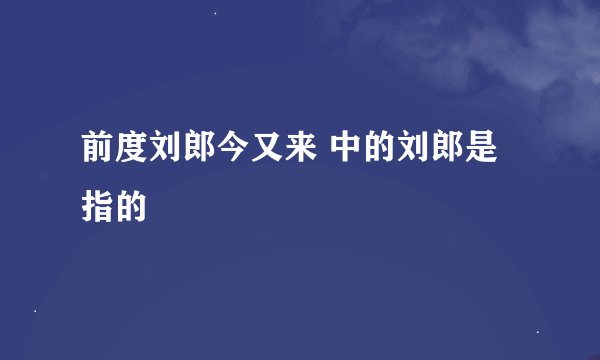 前度刘郎今又来 中的刘郎是指的