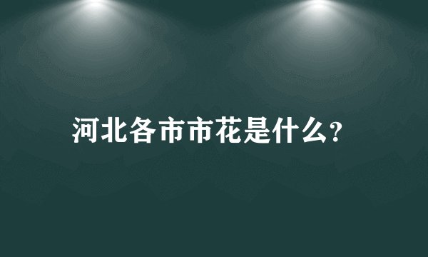 河北各市市花是什么？