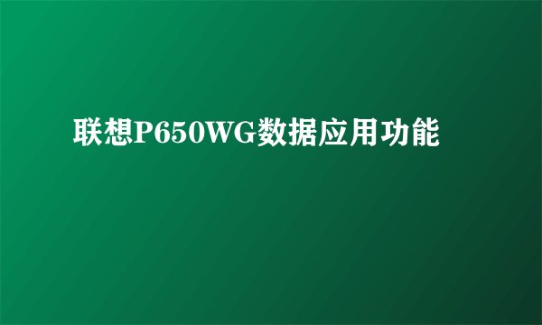 联想P650WG数据应用功能