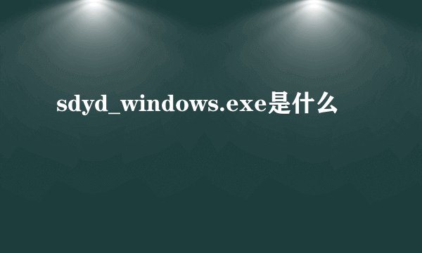 sdyd_windows.exe是什么