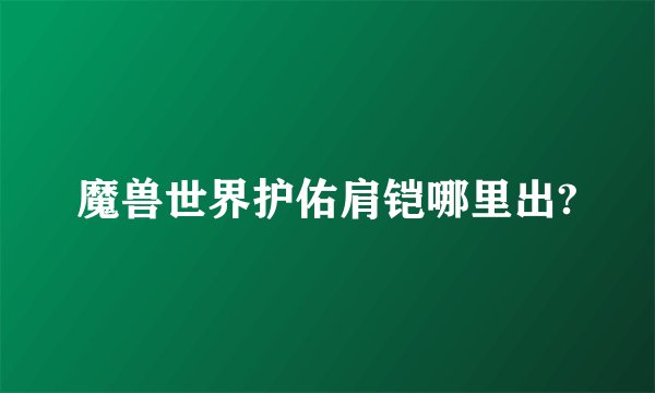 魔兽世界护佑肩铠哪里出?