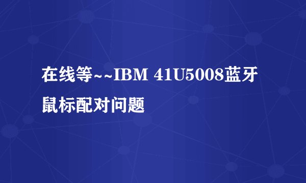 在线等~~IBM 41U5008蓝牙鼠标配对问题