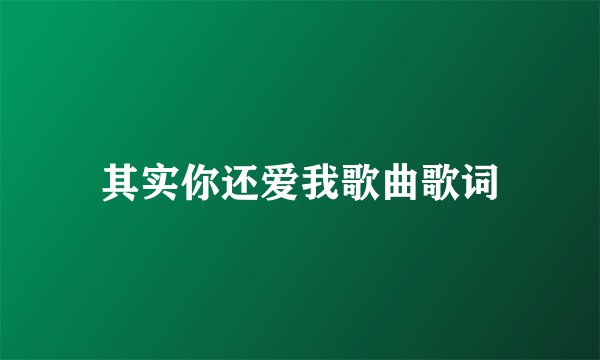 其实你还爱我歌曲歌词