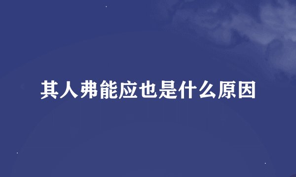 其人弗能应也是什么原因
