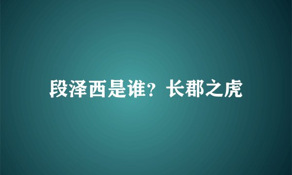 段泽西是谁？长郡之虎