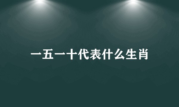 一五一十代表什么生肖