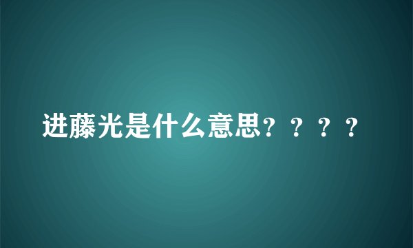 进藤光是什么意思？？？？