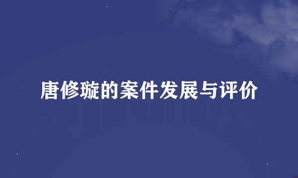 唐修璇的案件发展与评价