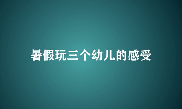 暑假玩三个幼儿的感受