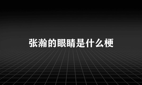 张瀚的眼睛是什么梗