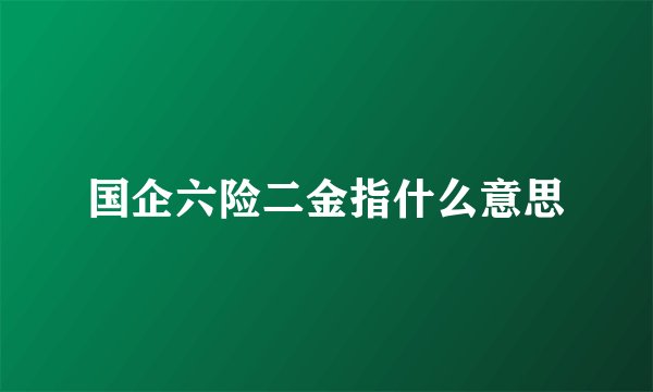国企六险二金指什么意思