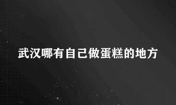 武汉哪有自己做蛋糕的地方