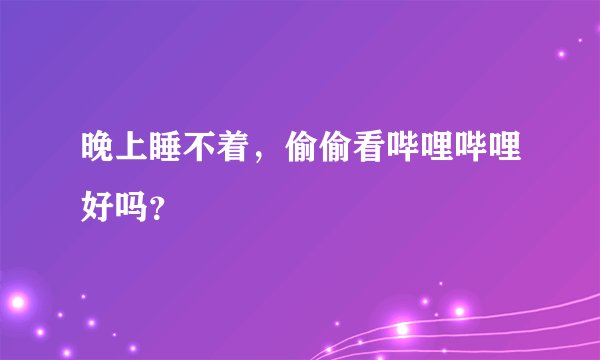 晚上睡不着，偷偷看哔哩哔哩好吗？