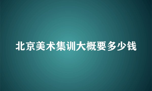 北京美术集训大概要多少钱
