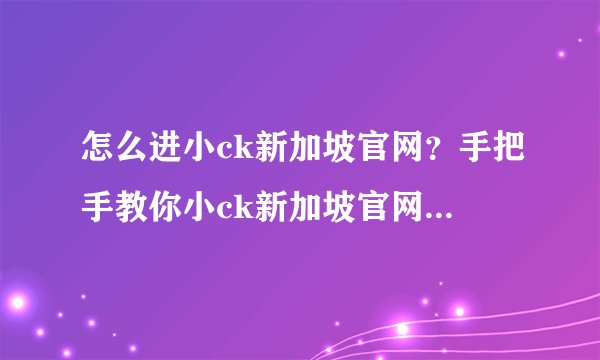 怎么进小ck新加坡官网？手把手教你小ck新加坡官网海淘购买教程