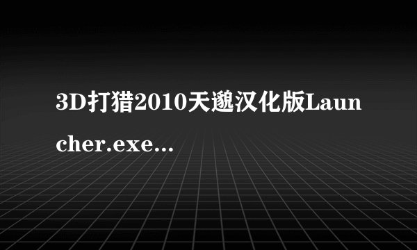 3D打猎2010天邈汉化版Launcher.exe怎么会出问题?