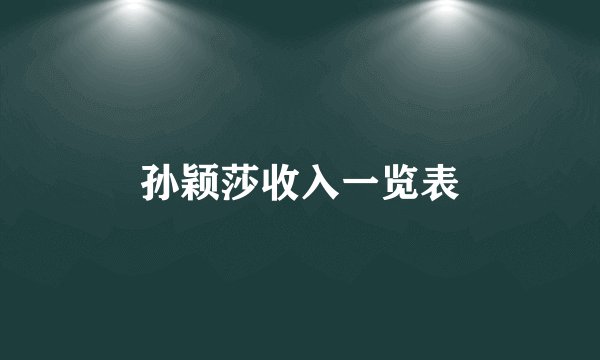 孙颖莎收入一览表