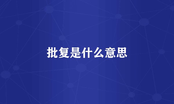 批复是什么意思