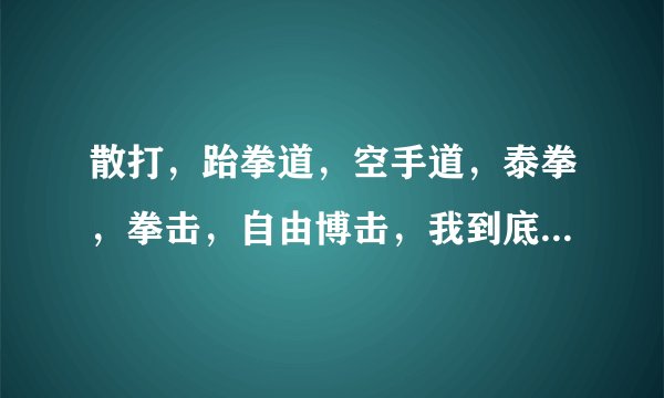 散打，跆拳道，空手道，泰拳，拳击，自由博击，我到底应该学哪个呀，这几样哪个实战最最强呢？