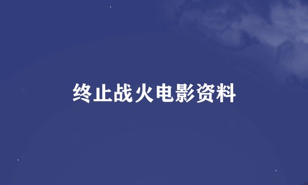 终止战火电影资料