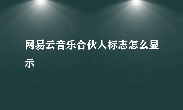 网易云音乐合伙人标志怎么显示