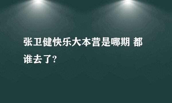 张卫健快乐大本营是哪期 都谁去了?