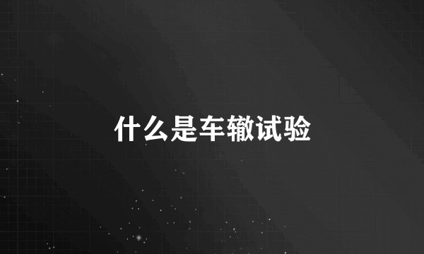 什么是车辙试验