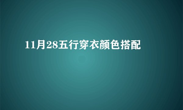 11月28五行穿衣颜色搭配