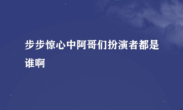步步惊心中阿哥们扮演者都是谁啊