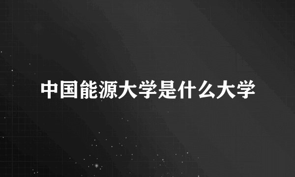 中国能源大学是什么大学