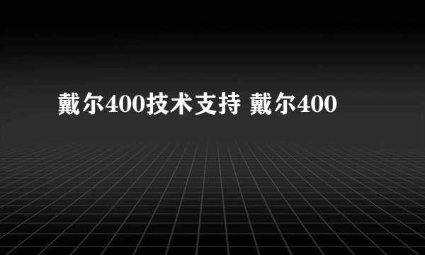 戴尔400技术支持 戴尔400