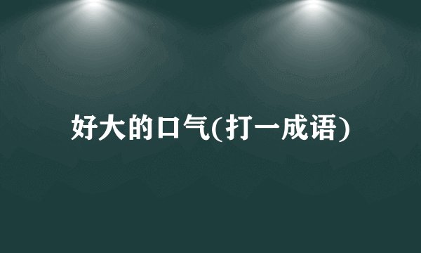 好大的口气(打一成语)