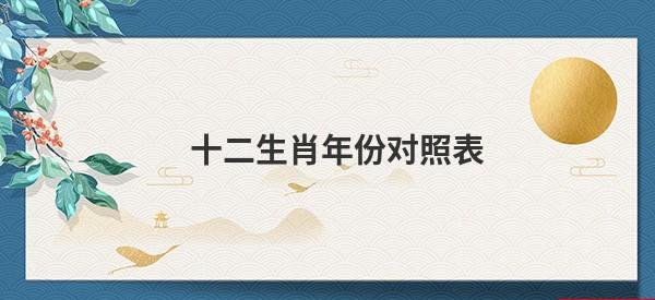 十二生肖年份对照表，看看你属于哪一个？