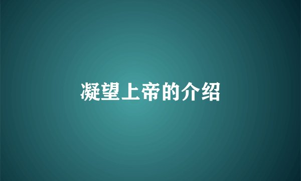 凝望上帝的介绍