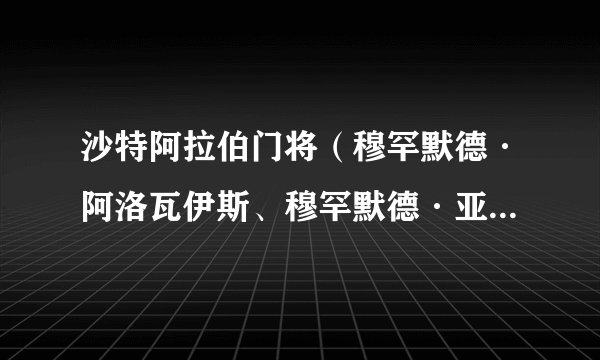 沙特阿拉伯门将（穆罕默德·阿洛瓦伊斯、穆罕默德·亚米、纳瓦夫·阿奇迪）