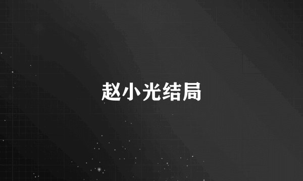 赵小光结局