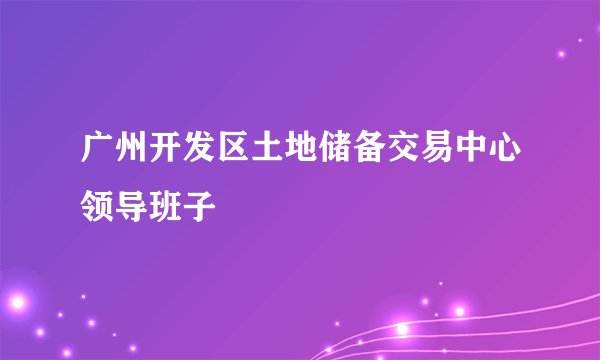 广州开发区土地储备交易中心领导班子