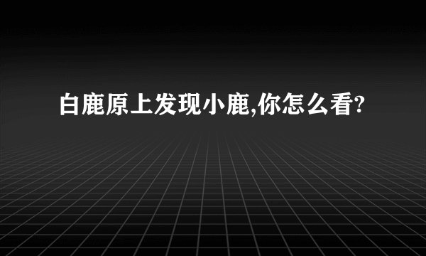 白鹿原上发现小鹿,你怎么看?