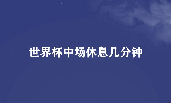世界杯中场休息几分钟