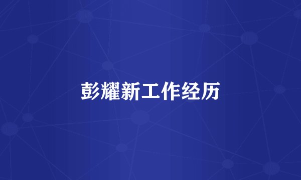 彭耀新工作经历