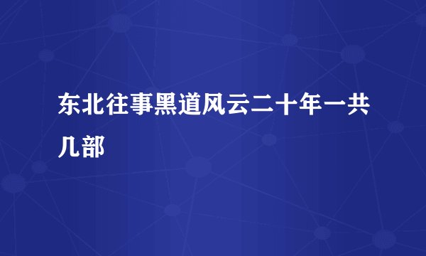 东北往事黑道风云二十年一共几部