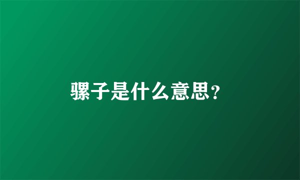 骡子是什么意思?