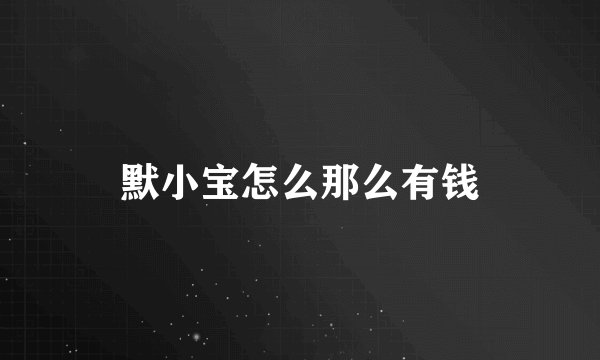 默小宝怎么那么有钱