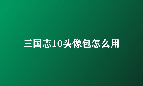 三国志10头像包怎么用
