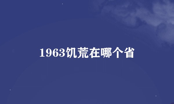 1963饥荒在哪个省