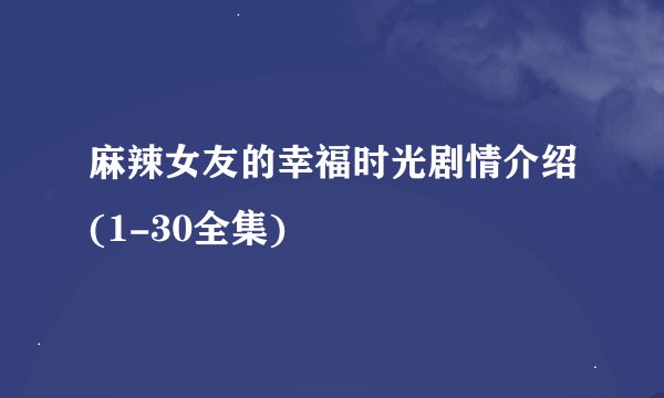 麻辣女友的幸福时光剧情介绍(1-30全集)