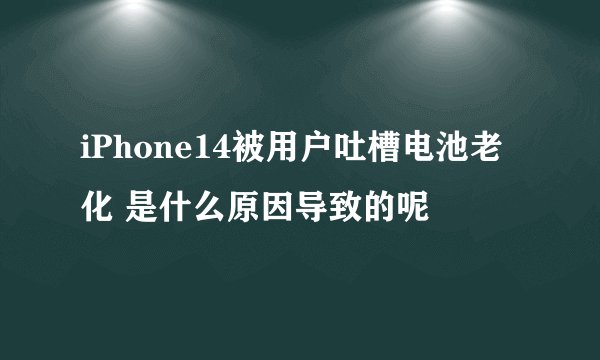 iPhone14被用户吐槽电池老化 是什么原因导致的呢
