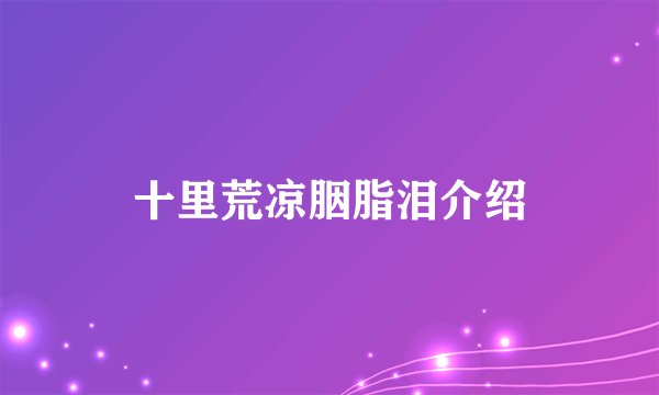 十里荒凉胭脂泪介绍
