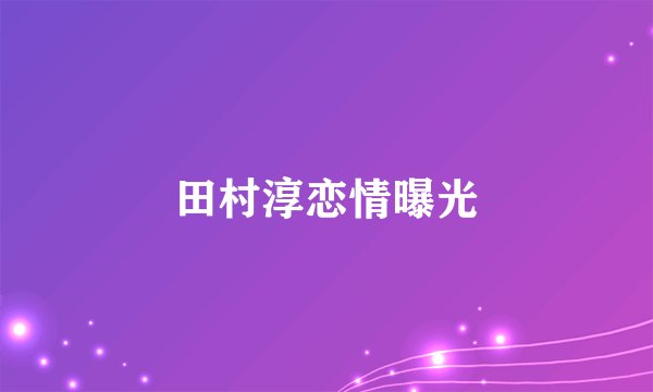 田村淳恋情曝光
