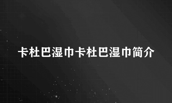 卡杜巴湿巾卡杜巴湿巾简介